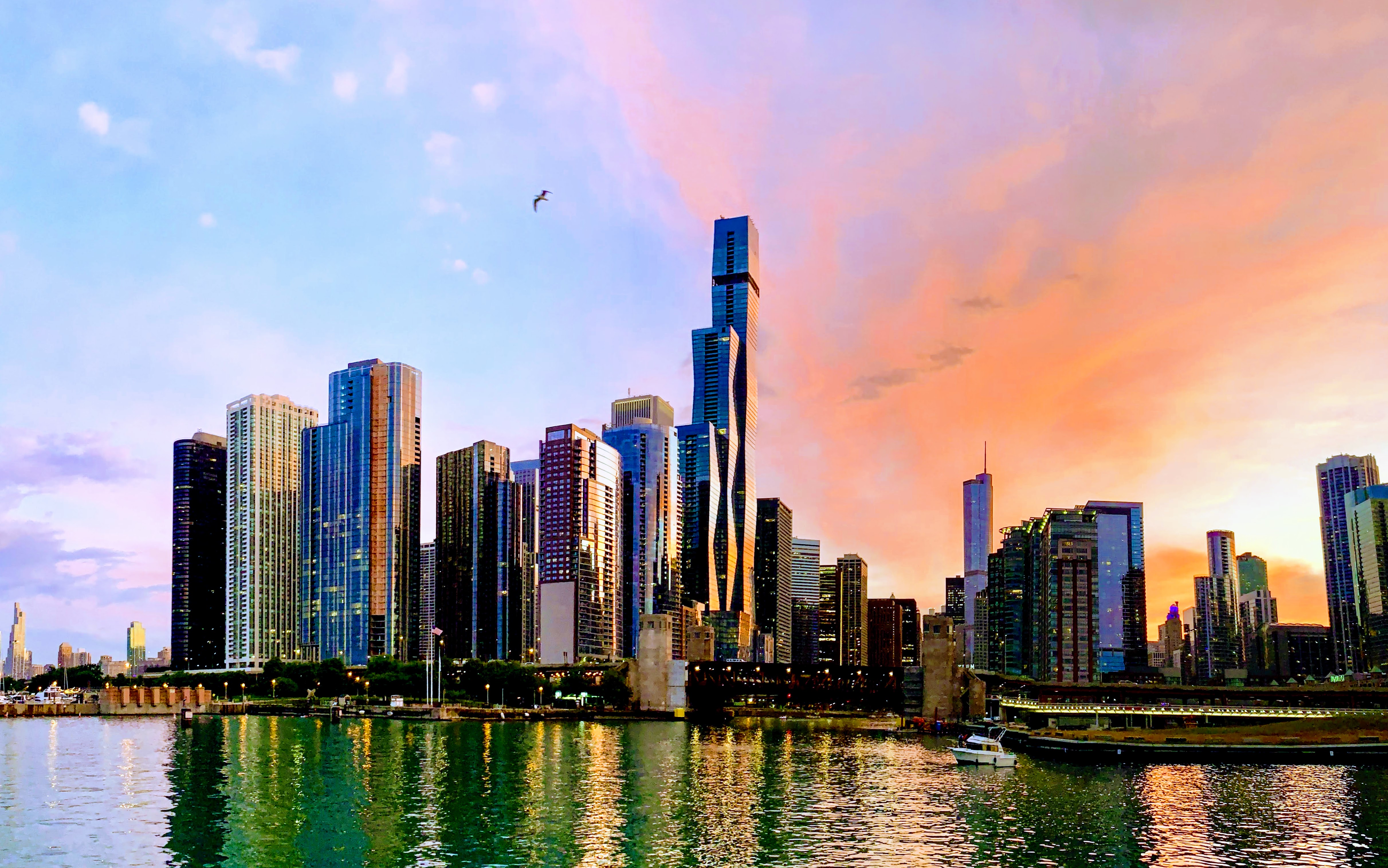 Chicago skyline from Navy Pier