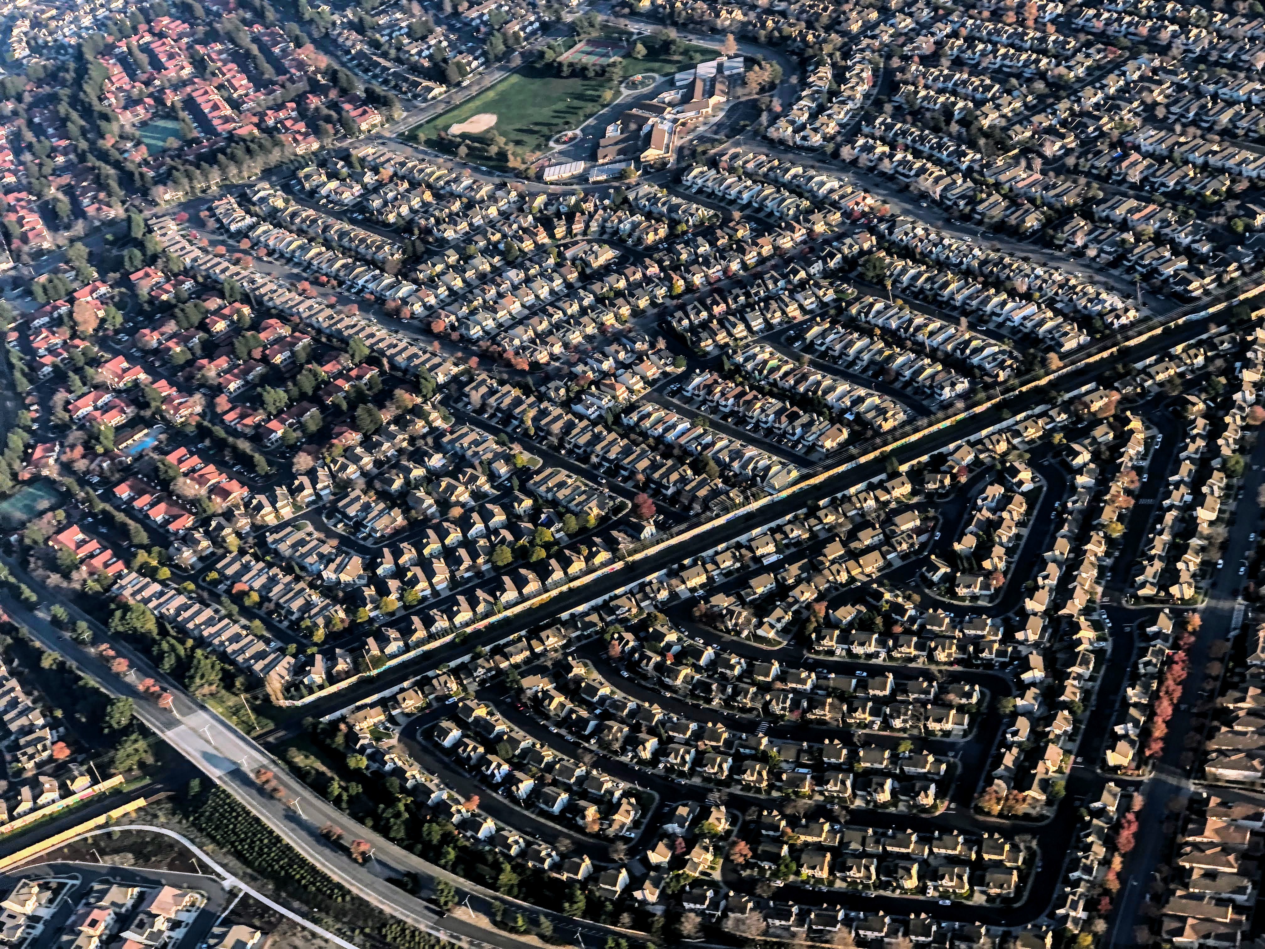 birdview over a Californian Town